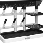 Dr. Brown's Drying Tower, Stand-Up Drying Rack, Countertop Baby Bottle Drying with Organized Storage for Baby Essentials, Space Saving Vertical Rack, Black/White