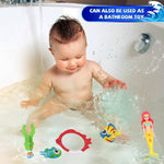 18 Pcs Diving Pool Toys for Kids Ages 3-12 Set with Storage Bag | Mermaid Sinking Dive Toy Set for Boys and Girls, Summer Underwater Swimming Training Gift for Pool Games