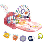 dearlomum Baby Play Mat Gym with Lights, Music & 5 Sensory Toys for Newborns 0-12 Months (Pink)