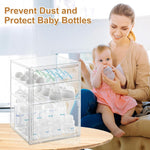 ERTIUANIO Baby Bottle Organizer – 3 Tier Acrylic Bottle Storage Organizer container, Clear Plastic Bottle Station Organizers Drawers for Countertop Kitchen Cabinet Vanity, Bathroom, Gifts for New Mom