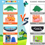 IPOURUP Dinosaur Blocks for Kids 3-5 Wooden Stacking Montessori Toy for 3 4 5 6 7 8 Year Old Boys and Girls