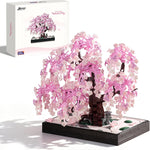 Wise Block Cherry Blossom Bonsai Building Set for Adults, Ages 18+, Pink Sakura Tree Artificial Plant for Home, Office or Bedroom Decor, Botanical Collection Gift for Birthdays & Holidays - 900PCS