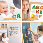 joycat wooden thick alphabet magnets for toddlers, large size cute animal colorful abc magnetic letters