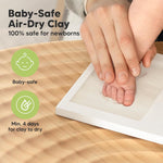KeaBabies Baby Hand and Footprint Kit, Clay Keepsake Frame (Alpine White) | Quick Dry Handprint and Footprints, Newborn Nursery Picture Frame, Personalized New Mom Gifts for Baby First Christmas Shower
