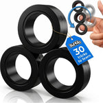 BUNMO Magnetic Fidget Rings – Fidget Toys Adults, Cool Fidgets for Teens, Quiet Fidget Toys, Maximum Strength 8 N50 Magnets, Endless Tricks, Teen Gifts, Fidgets for Kids 8-12, Adult Fidget Toys, Black