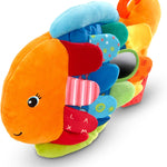 Melissa & Doug K's Kids Flip Fish Stuffed Animal and Baby Mirror for Tummy Time and Sensory Play, Soft and Safe for Infants 0-9 Months