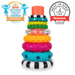 Sassy Stacks of Circles Stacking Ring STEM Learning Toy, 9-Piece Set for 6+ Months