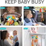 Baby Airplane Travel Toy for Toddlers 1-3, Silicone Pull String Sensory Toy | Airplane Travel Essential for Baby Infant Flights, Car Rides and Stroller Carseat,Silicone Pull String Toy for Toddler 1 2 3