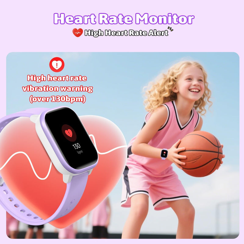 Smart Watch for Kids - No App/Phone Needed, 1.8" IP68 Waterproof, Pedometer, Heart Rate, Sleep Monitor, 12 Puzzle Games