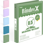 BinderX Extra Durable 3 Ring Binder, Round Rings 1 Inch Binder, Fits 175 Sheets of 8.5x11 Paper, Customizable View Cover with Inside Pockets, Cute 1" Binders, 1 Inch Binders 3 Ring, Pink
