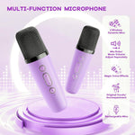 YLL Portable Karaoke Machine with 2 Wireless Mics, Kids Singing Toy for 3-10+ Years
