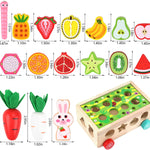 Montessori Wooden Educational Toys: Shape Sorting, Fruit Recognition, and Fine Motor Skills for 1-3 Year Olds