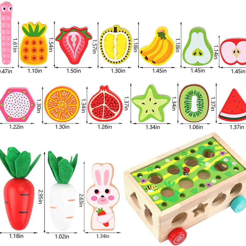 Montessori Wooden Educational Toys: Shape Sorting, Fruit Recognition, and Fine Motor Skills for 1-3 Year Olds