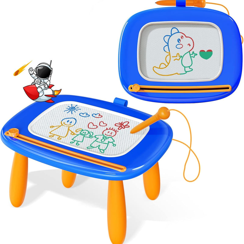 Kikidex Dark Blue Magnetic Drawing Board for Toddler Girls 1-2 Years Old Doodle Learning Toy