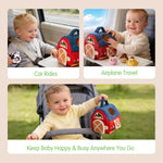 hahaland Surprise Barn Stuffed Farm Animals Montessori Toy for 6 Month Old Babies