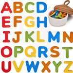 JoyCat Silicone Alphabet Magnetic Letters, 26 uppercase ABC fridge magnets for 3+ preschool learning, muted color set