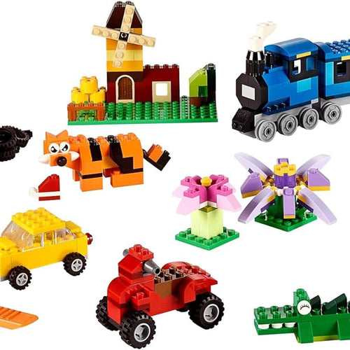 LEGO Classic Creative Brick Box 10696 Building Toy Set - 35 Colors, Storage, Train, Car, Tiger Figure, Ages 4-99
