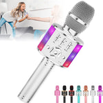 Amazmic Kids Karaoke Microphone Machine with LED Light, Bluetooth, for Girls and Boys Age 3-12