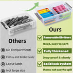 6 Pack Extra Large Pencil Box with Removable Divider, Thickened Pencil Case Bulk, Clear Crayon Marker Organizer Stackable Plastic Small Storage Containers for Pen Craft School Supplies(Grey)