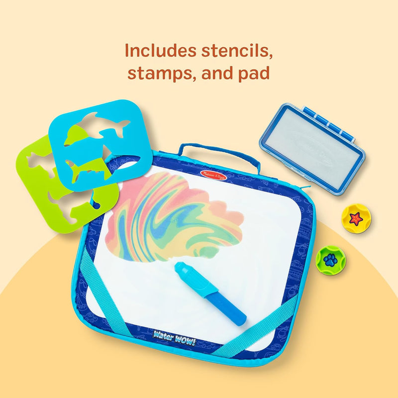 Melissa & Doug Water Wow! Take-Along Color-Reveal Drawing Set | Drawing Board, Refillable Water Pen, Activity Cards, Art Accessories, Mess-Free Travel Toys, Preschool Toys for Kids, Ages 3+