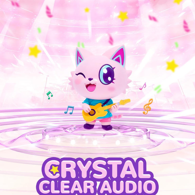 Cat ear headphones with led light up and 85dBA safe volume for kids, foldable and wireless compatible