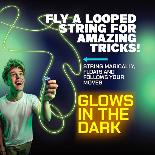 ZipString Luma: Patented Glow-in-the-Dark Toy with Built-in LED for Endless Shapes, Tricks, and STEM Fun