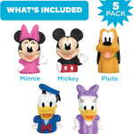Disney Mickey Mouse & Friends 5-Piece Finger Puppet Set for Kids | Collectible Mini Characters for Imaginative Play, Educational Learning, Party Favors, and Bath Time Fun.