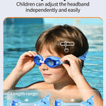 Pixel Panda Kids Swim Goggles with Fabric Strap for 3-12, No Hair Pulling | Kids swimming goggles with soft cloth strap for toddler/boys/girls/children, anti-fog anti-UV, no leak, no raccoon eyes
