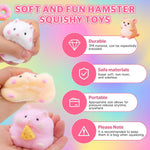 4pcs Taba Squishy Hamster Fidget Toys, Big Soft fufu Hamster Squishy Toy, Cute Taba Toys for Stress Relief, Hamster Fidget Toys Suitable Adults Kids