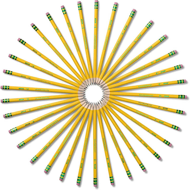 Ticonderoga Wood-Cased Pencils, Pre-Sharpened, 2 HB Soft, Yellow, 72 Count