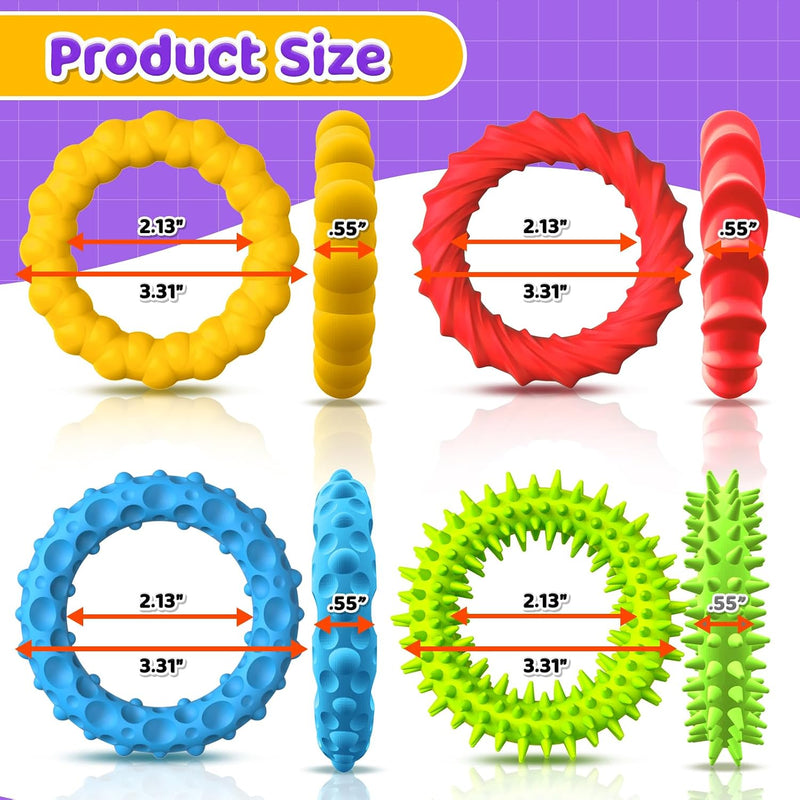 Sensory Toys Fidgets for Kids Adults - 4 Pack Stretchy Fidget Toys Bracelets | Texture & Calming Autism Sensory Toys for Special Needs Autistic Children Classroom Fidgets| Squishy Fidgets Travel Gifts