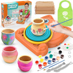 Aujazyble Pottery Wheel for Kids - Complete Pottery Painting Crafts Kit Toy | Arts and Crafts for Kids Ages 8-12 with 3 Pack Clay Art Supplies Toys for Girls Boy Birthday Gift for 6 7 8 9 10 11 12+