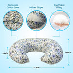 x-vesolje Nursing Pillow, Breastfeeding Pillow with Removable Cover, Ergonomic Breast Feeding Pillow, Baby Feeding Support Pillow for Mom Easier Breastfeeding- Original Size/Leaves