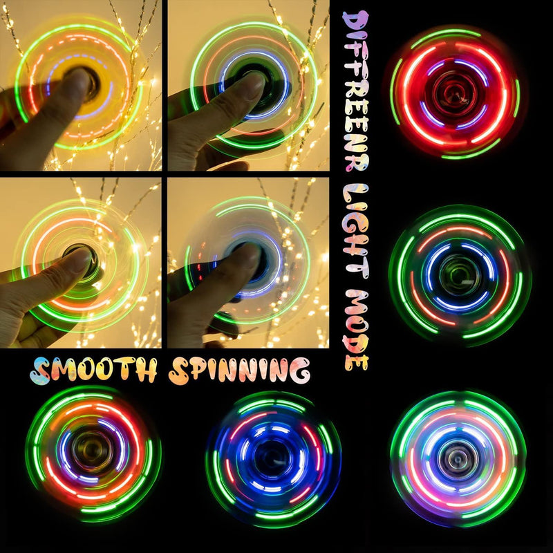 Figrol Fidget Toys 3 Pack,Light Up Fidget Spinner for Kids & Adults Stress Relief Calm Down,Sensory Toys for Kids with Autism ADHD Toys