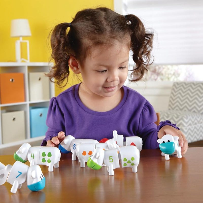 Learning Resources Snap-n-Learn Counting Cows Farm Toy Set for Toddlers, Preschoolers and Pre K Activities