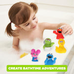 Sesame Street 10-Piece Finger Puppet Set for Toddlers & Kids | Features Elmo, Big Bird, Cookie Monster, Abby Cadabby, Oscar the Grouch | Durable PVC for Bath Time, Educational Play, and Party Favors.