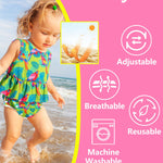 Babygoal Reusable Baby Girl Swim Diapers 3 Pack - Adjustable Washable for 0-8 Months Infants - Ideal for Swimming Lessons - Flower Design
