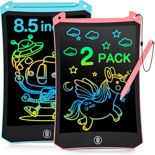 cimetech Toddler Girl Gifts, LCD Writing Tablet, Travel Essentials Toys | Kids Toys for 3 4 5 6 Year Old Boys, 8.5 Inch Drawing Pad Coloring Books 2 Pack, Travel Activities, Birthday Gifts Age 1-3