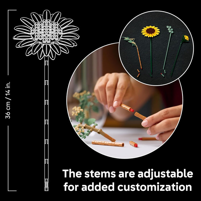 LEGO Botanicals 6-piece Sunflower Bouquet Set, Gifts for Adults, Ages 18+, Artificial Flowers Home Decor
