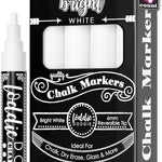 Loddie Doddie Chalk Markers - Pack of 24, 6mm Reversible Tips - Liquid Chalk Pens for Glass Surfaces & Windows - Erasable Pens for Chalkboard Calendar - Non-Toxic Chalkboard Markers