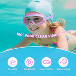3 Pack Swimming Goggles, Kid Goggles with Earplugs Large Frame Anti-Fog/UV Wide View Swim Goggles Boys Girls 6-14