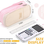 EASTHILL Big Capacity Pencil Pen Case Office College School Large Storage High Capacity Bag Pouch Holder Box Organizer Blue (Pink)