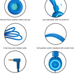 noot products K11 Kids Headphones Wired 3.5mm Jack Tangle-Free Skyline Blue | 5ft Long Cord, Foldable, Plug in On-Ear Headset for iPad, Amazon Kindle Fire, Boys, Girls, School, Laptop Travel Plane Tablet
