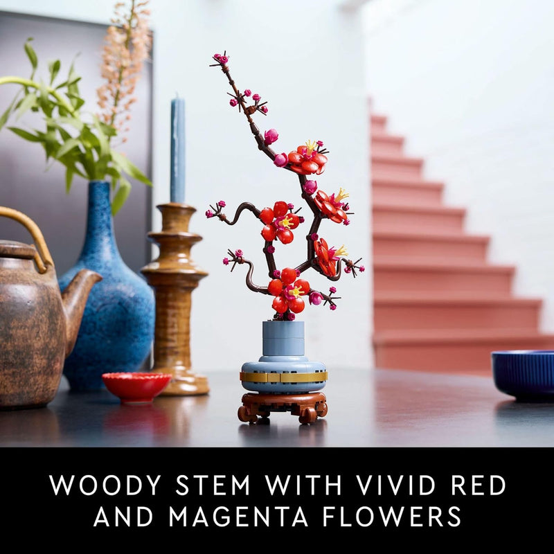 LEGO Botanicals Plum Blossom Building Set for Adults - Artificial Flower Home Decor DIY Craft Kit
