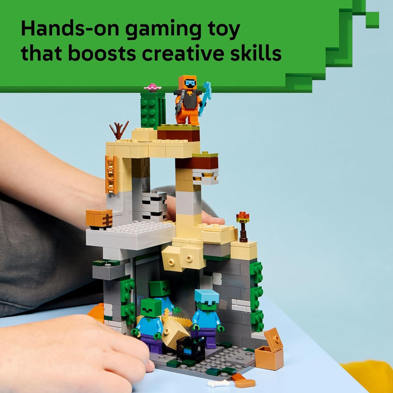 LEGO Minecraft Wandering Wastelands Minifigure, Desert Biome Zombie Dungeon Building Toy for Boys & Girls, Ages 8+