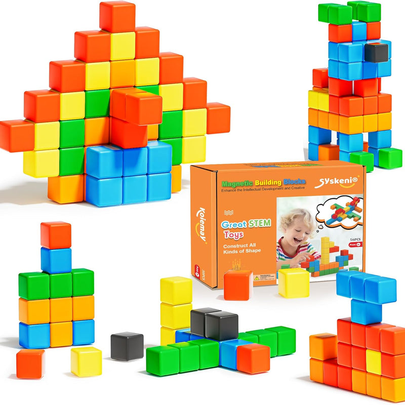 SYSKENI Magnetic Building Blocks Toys for Toddlers - Macaron Colors, STEM Learning