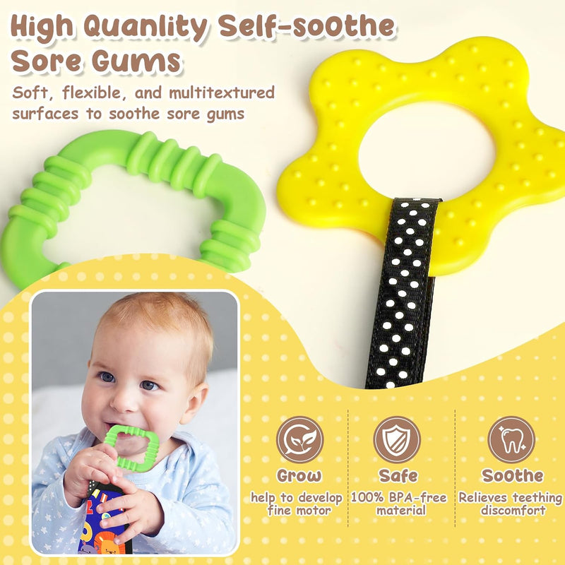 URMYWO Tummy Time Mirror Toys, High Contrast Baby Toys for Newborn | Visual Stimulation Black and White Baby Toys, Sensory Crinkle Book Toy for Infant 0-3-6-12 Months, Boy Girl Shower Gifts
