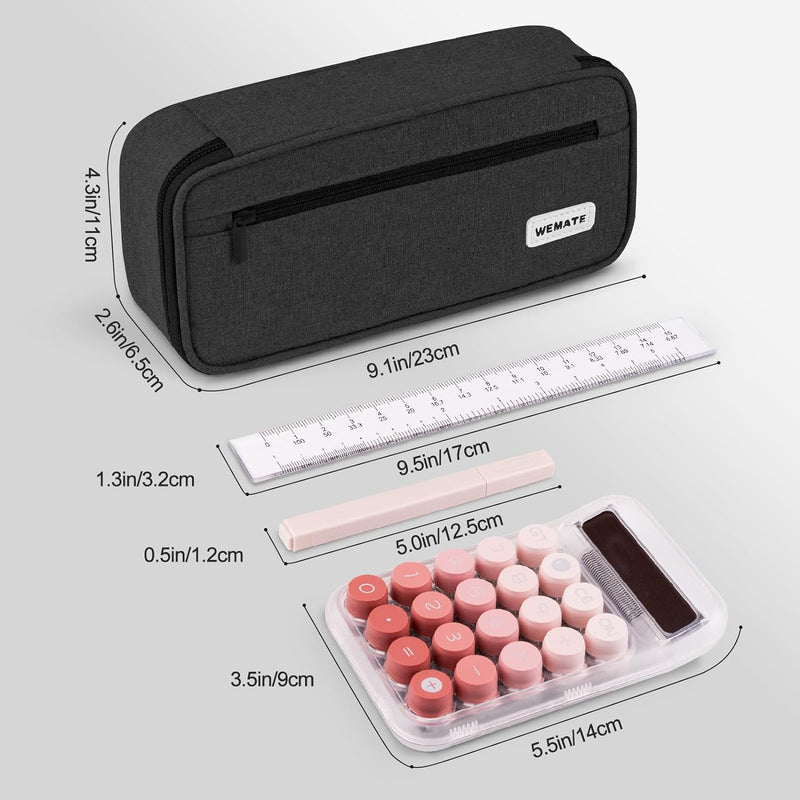 WEMATE Pencil Case, Large Storage Organizer, Makeup Bag, Teacher Must - have, Big Pencil Pouch, Marker Case for College