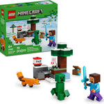 LEGO Minecraft Steve's Taiga Adventure building toy for kids aged 6+, 2 minifigures & 2 animals, gift idea for birthdays
