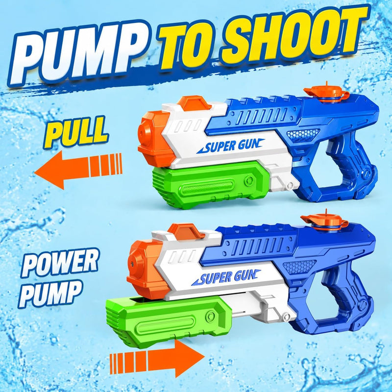 3 Pack Water Guns for Kids Adults, 600cc High Capacity Super Squirt Soaker | 30 Feet Long Range Shooting, Pump Action Water Gun Blaster, Outdoor Summer Pool Beach Water Fighting Toys for Kids and Adults